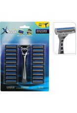 XQ Fresh Scheermes Heren - Houder + 21 Mesjes