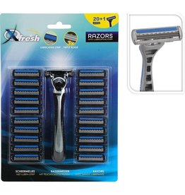 XQ Fresh Scheermes Heren - Houder + 21 Mesjes