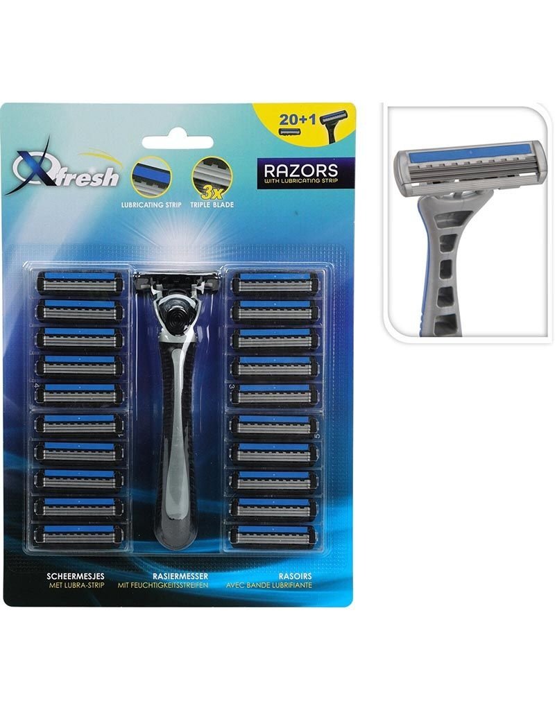XQ Fresh Scheermes Heren - Houder + 21 Mesjes