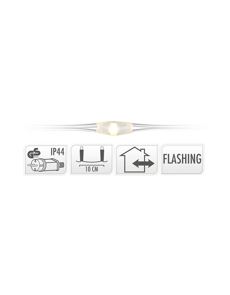 Cascadeverlichting Zilverdraad 300 LED lampjes - met Flash-functie