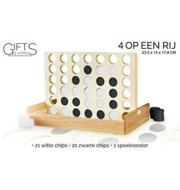 Gifts@Home Vier op een Rij - Hout - Reisspel