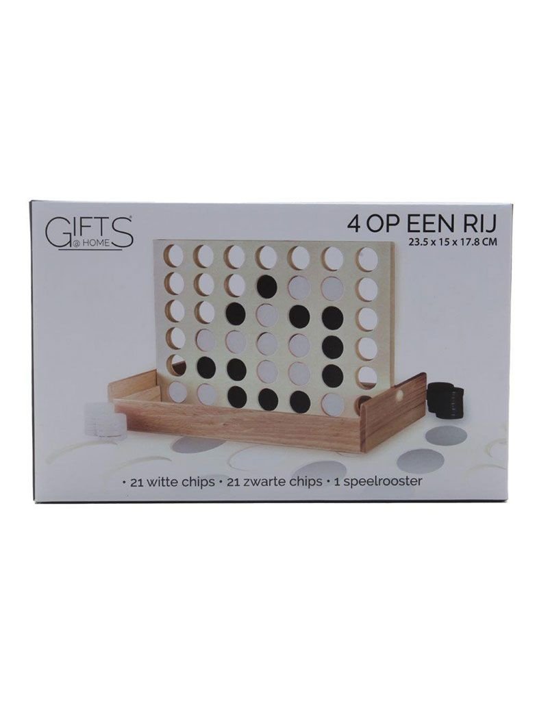 Gifts@Home Vier op een Rij - Hout - Reisspel
