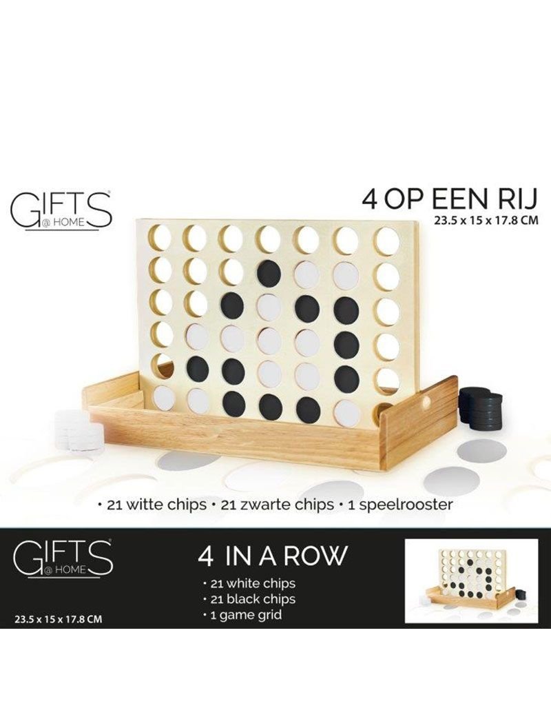 Gifts@Home Vier op een Rij - Hout - Reisspel
