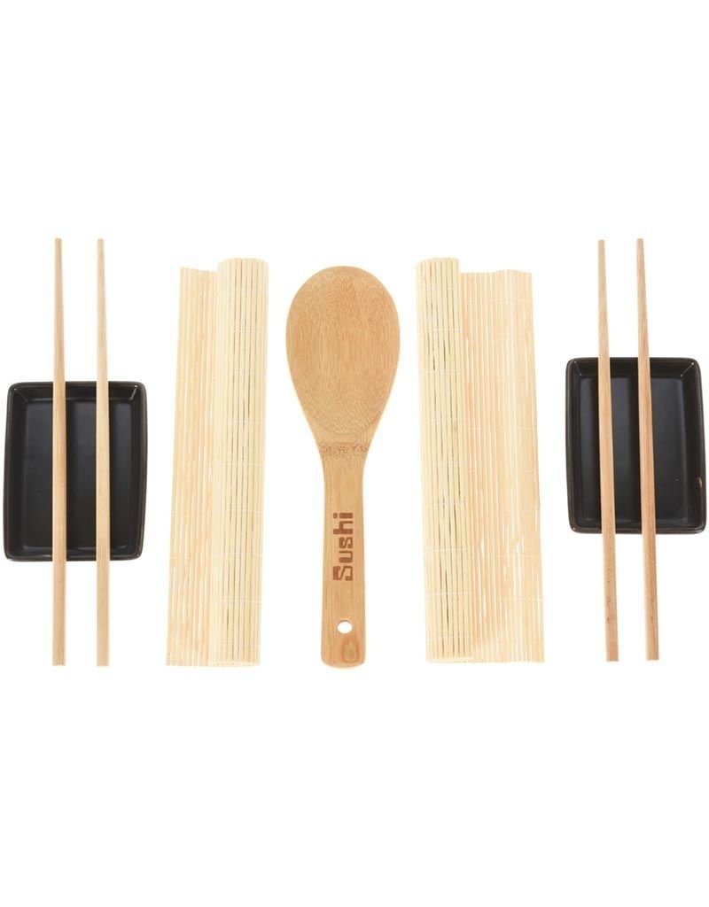 Excellent Houseware Sushi Set - Bamboe + Keramiek - voor 2 personen