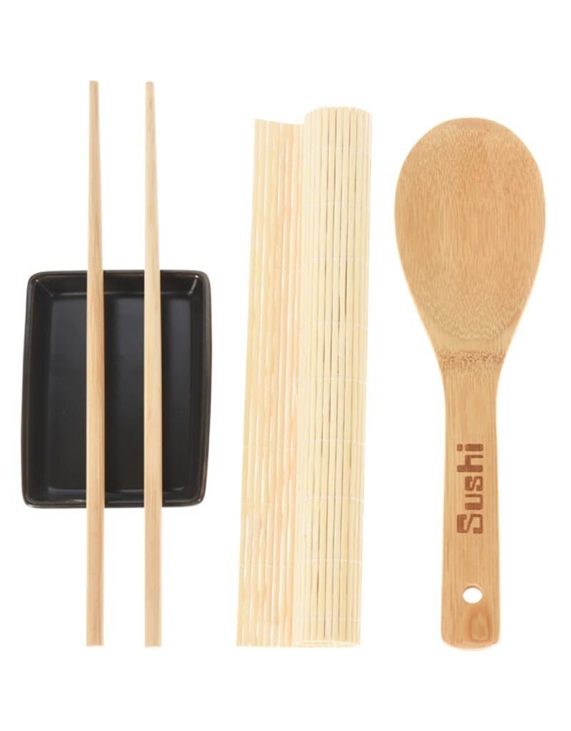 Excellent Houseware Sushi Set - Bamboe + Keramiek - voor 2 personen