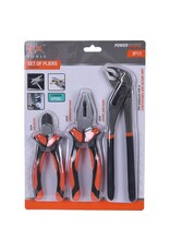 FX Tools FXTools Tangenset - 3-delig - Zijsnijtang - Combinatietang - Waterpomptang