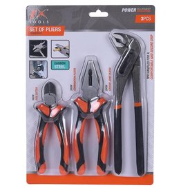 FX Tools FXTools Tangenset - 3-delig - Zijsnijtang - Combinatietang - Waterpomptang