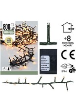 Micro Cluster 800 LED's  -16 meter - extra warm wit - 8 functies + geheugen