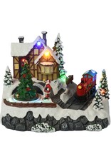 Kersttafereel - Trein - met verlichting en beweging - op batterijen