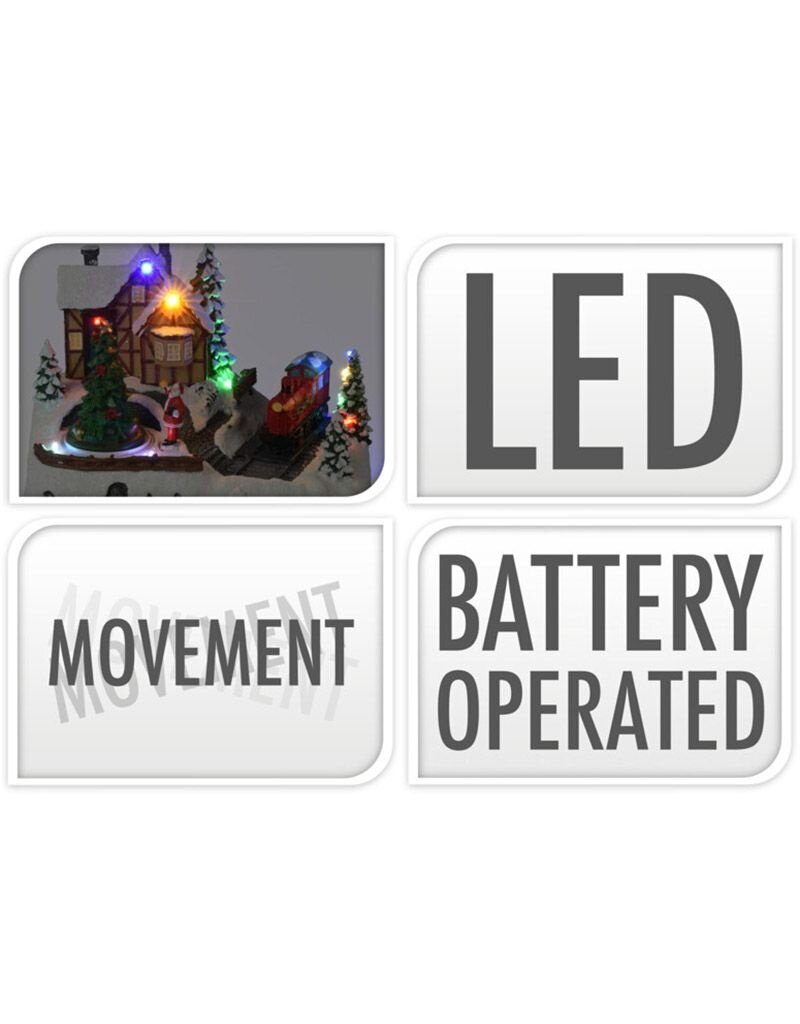 Kersttafereel - Trein - met verlichting en beweging - op batterijen