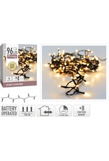 Kerstverlichting 96 led - 7m - extra warm wit - Batterij - Lichtfuncties - Geheugen - Timer