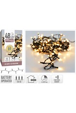Kerstverlichting 48 led - 3.50m - extra warm wit - Batterij - Lichtfuncties - Geheugen - Timer