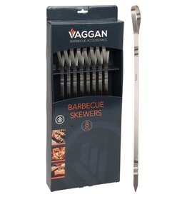 Vaggan 8x BBQ Vleespennen - Barbecue Spies - RVS - 41 cm