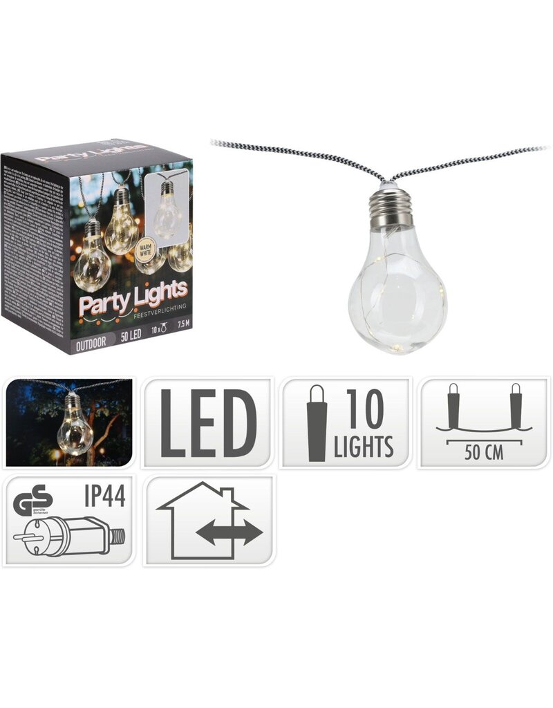Feestverlichting voor de Tuin - 450cm - warm wit - 10x5 LED - gevlochten snoer
