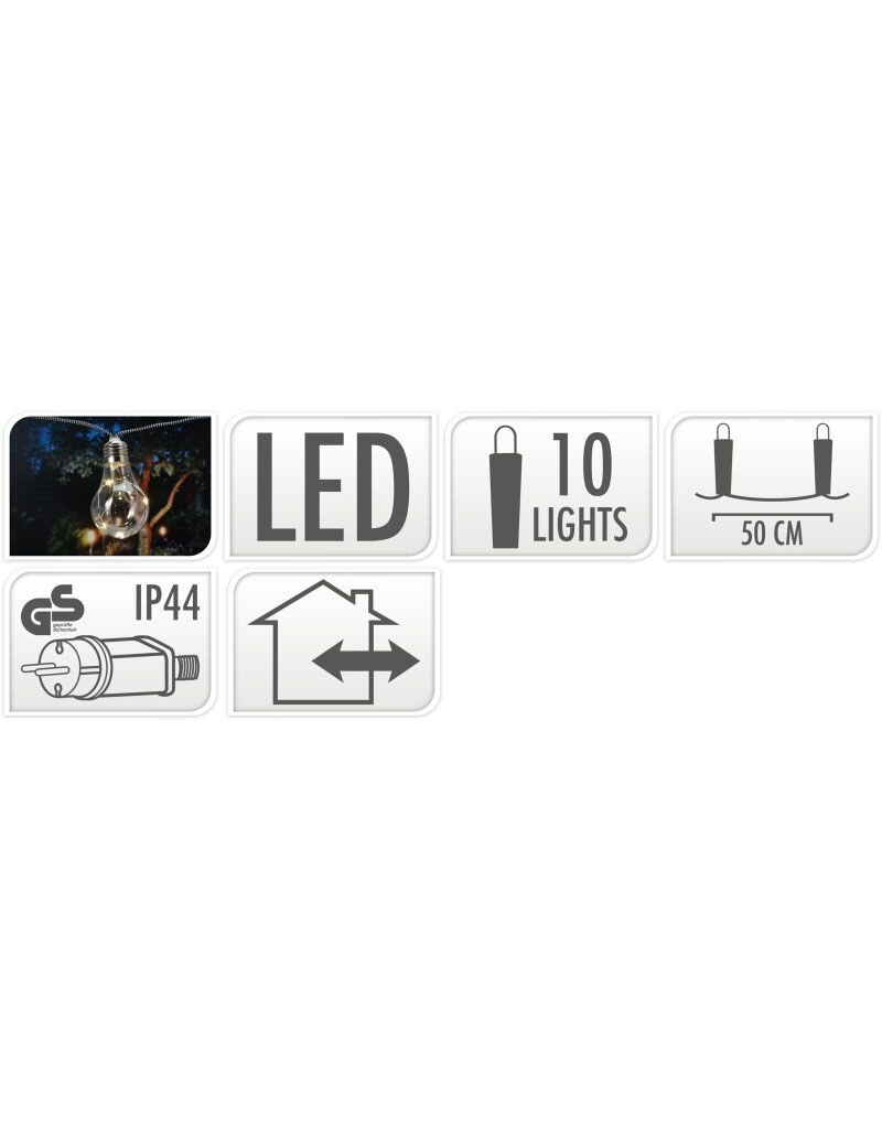 Feestverlichting voor de Tuin - 450cm - warm wit - 10x5 LED - gevlochten snoer