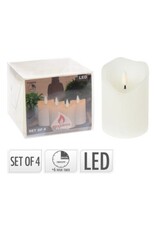 LED Kaarsen 5x7 cm - set  van 4 - met Timer