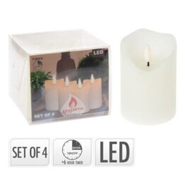 LED Kaarsen 5x7 cm - set  van 4 - met Timer