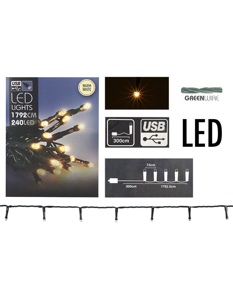 DecorativeLighting LED-verlichting USB - 240 LED's - warm wit