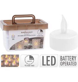 Ambiance Theelichtjes met timer - LED - 24 stuks