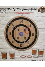 Casino Ringwerpspel met 4 Shotglaasjes