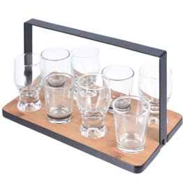 Excellent Houseware Amuse set met Serveerrekje en Glaasjes