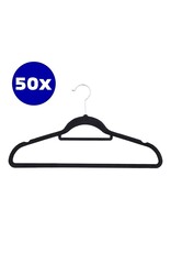 50 x Anti-slip Kledinghangers met Broeklat - zwart