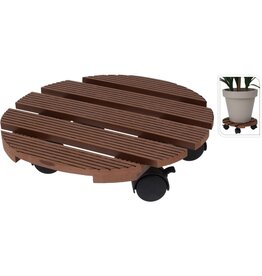 ProGarden Plantentrolley - hout - bruin - Ø29 cm - tot 100 kg
