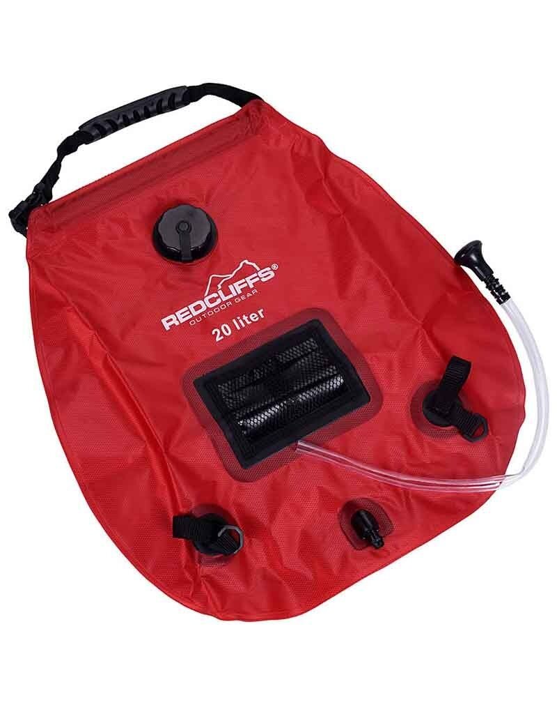 Redcliffs Campingdouche met thermometer - 20 liter - rood