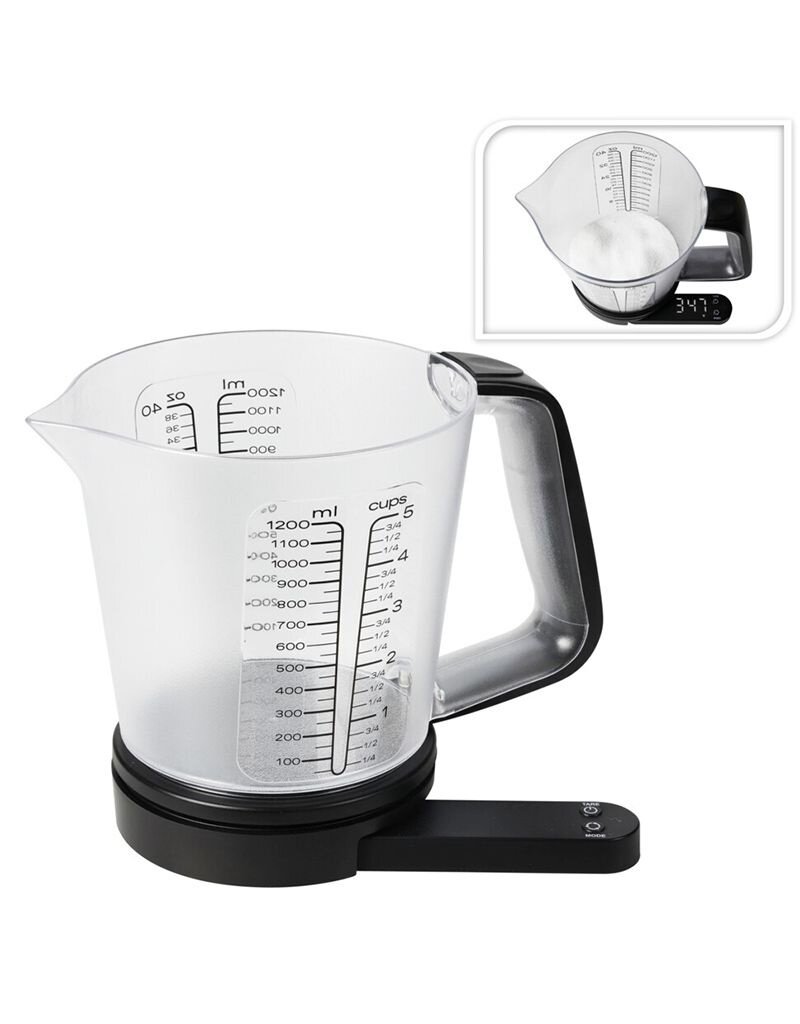 Excellent Houseware Keukenweegschaal met Maatbeker - 1200 ml - tot 5 kg