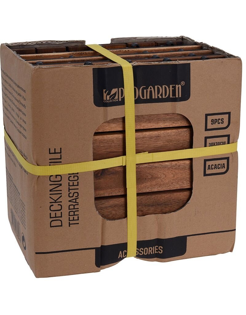 ProGarden Houten Terrastegel - Acacia - 30x30cm - set van 9 - 0.81m2