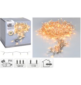 LED-verlichting - 480 LED - 36 meter - warm wit - transparant snoer