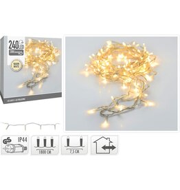 LED-verlichting - 240 LED - 18 meter - warm wit - transparant snoer