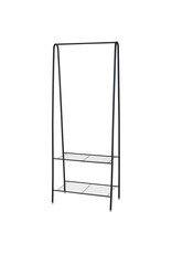 Kledingrek met Schoenenrek - metaal - zwart - 152 cm hoog - 61 cm breed