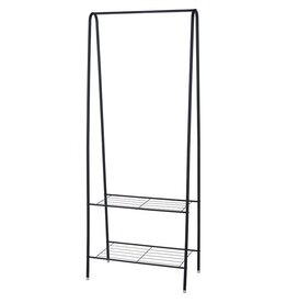 Kledingrek met Schoenenrek - metaal - zwart - 152 cm hoog - 61 cm breed