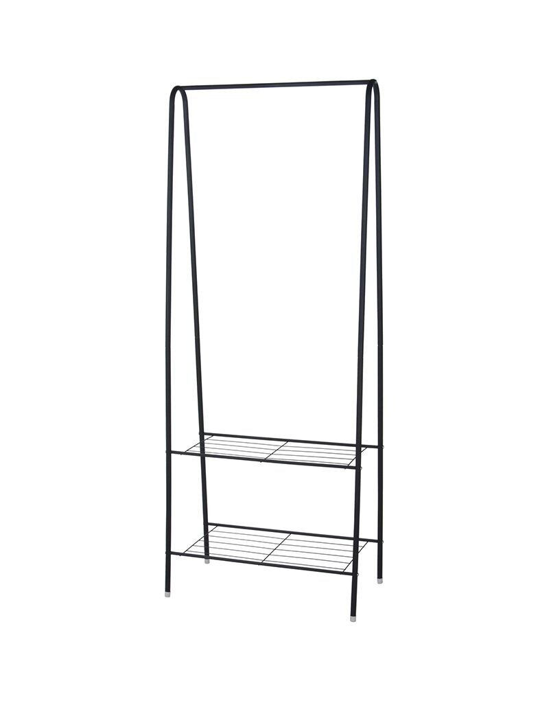 Kledingrek met Schoenenrek - metaal - zwart - 152 cm hoog - 61 cm breed