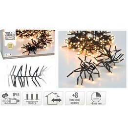 Clusterverlichting - 2016 LED - 14.6m - Timer - Lichtfuncties - extra warm wit