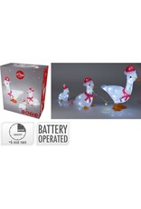 Kerstfiguur Acryl - Eenden - LED - set van 3