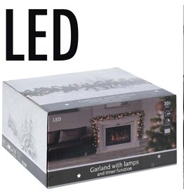 Guirlande met 30 LED - warm wit - 2.70 meter - met timer - op batterij