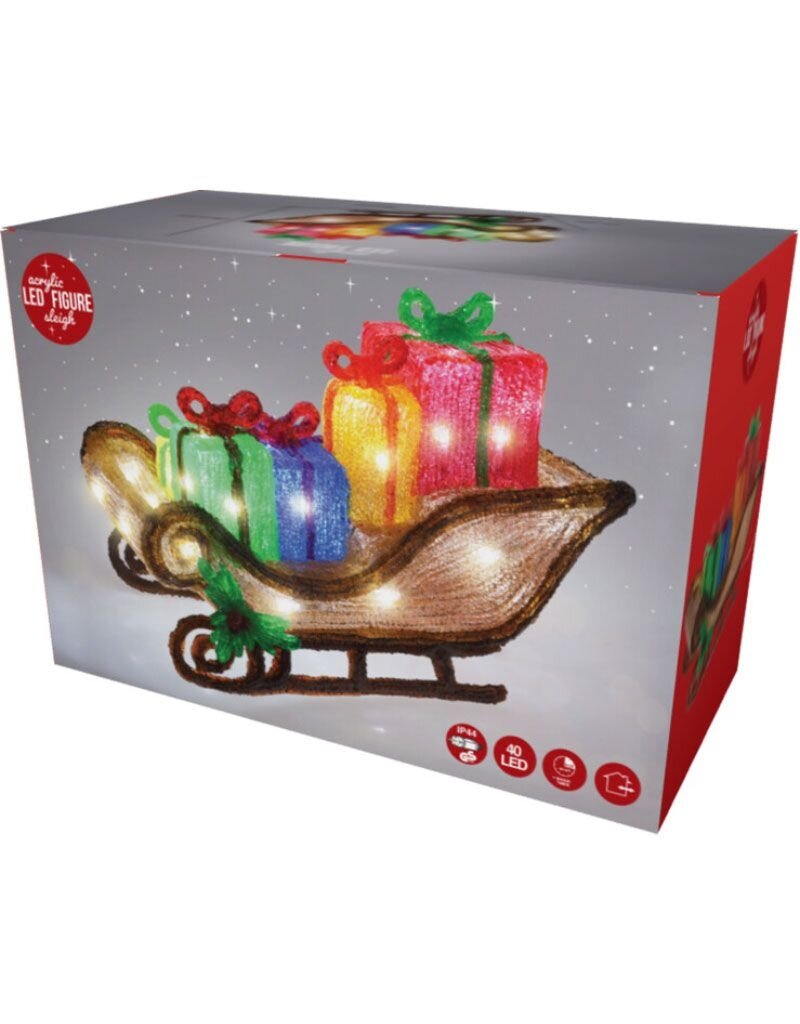 Kerstfiguur Acryl - Arreslee met led - 40 cm