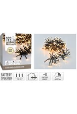 Clusterverlichting 192 led -  1.4m - warm wit - Batterij - Lichtfuncties - Geheugen - Timer