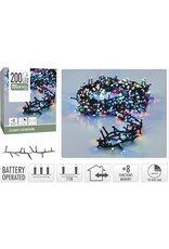 Micro Cluster 200 led - 4m - multicolor - Batterij - Lichtfuncties - Geheugen - Timer