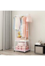 Kledingrek met Leggers - metaal - Verrijdbaar - wit - 85x42x160 cm