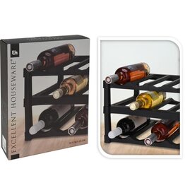 Excellent Houseware Wijnrek - Kunststof - voor 12 Flessen