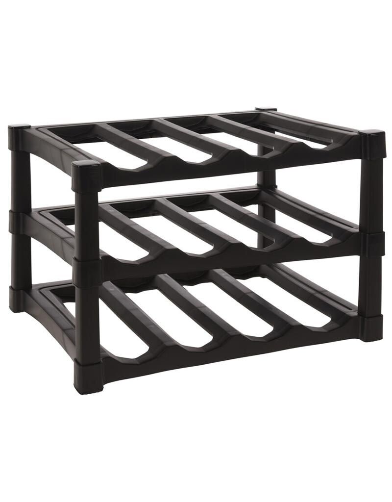 Excellent Houseware Wijnrek - Kunststof - voor 12 Flessen