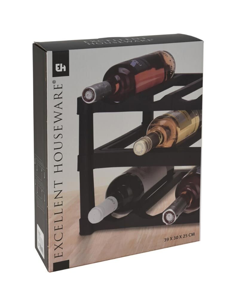 Excellent Houseware Wijnrek - Kunststof - voor 12 Flessen