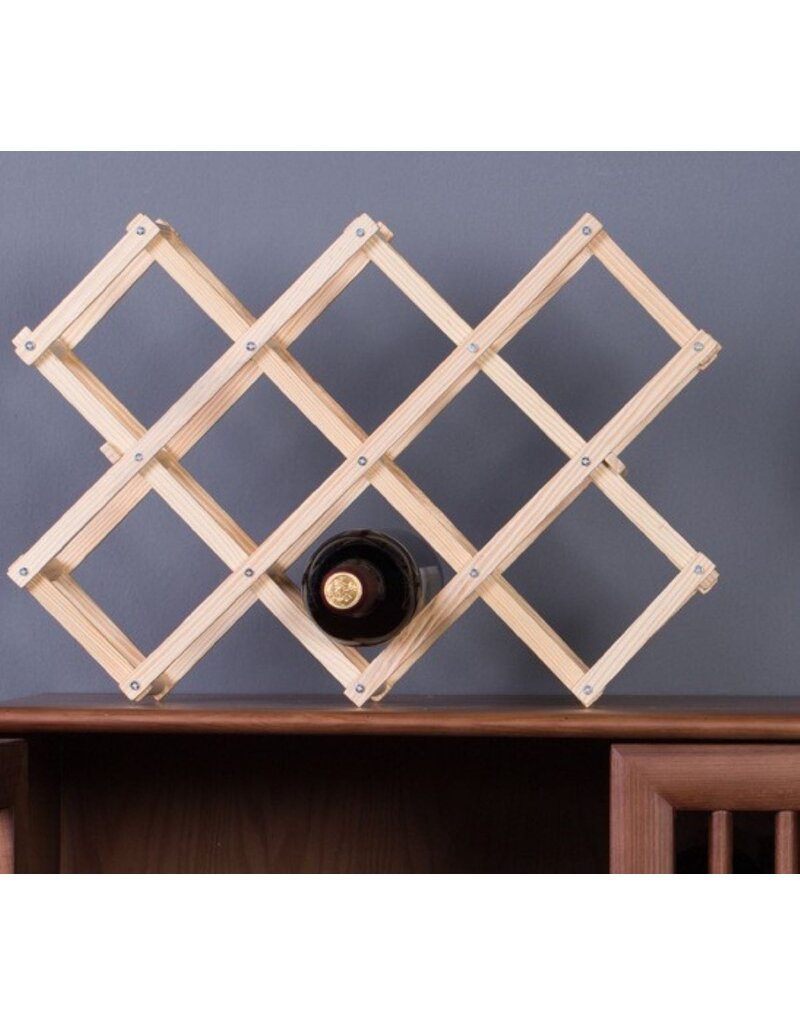 Houten Wijnrek - voor 10 Wijnflessen - Vouwbaar