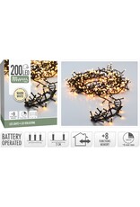 Micro Cluster 200 led - 4m - warm wit - Batterij - Lichtfuncties - Geheugen - Timer