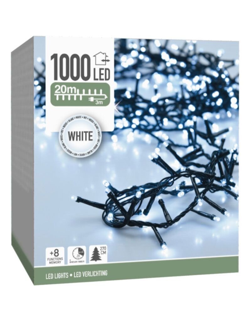 Microcluster - 1000 led - 20m - wit - Timer - Lichtfuncties - Geheugen - Buiten