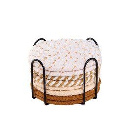 Ceruzo Onderzetters met Houder - Set van 8 - Creme