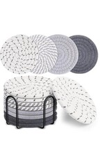 Ceruzo Onderzetters met Houder - Set van 8 - Grijs